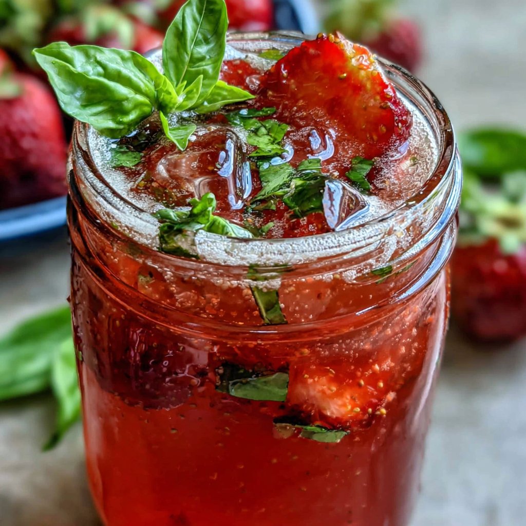 Strawberry Basil Infused Lemonade