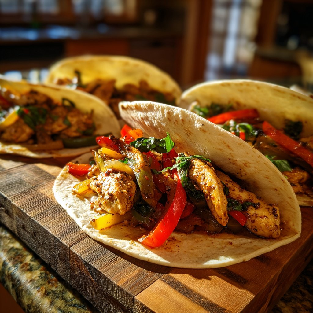 Lemon Basil Chicken Fajitas